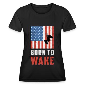 Wakeboard Wakeboard Wakeboard Cadeau de wakeboard - T-shirt sport Femme - noir - Devant - AI Model Female 172 light (172cm)
