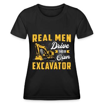 Baggerfahrer Bagger Bauarbeiter Baggern Geschenk - Frauen Funktions-T-Shirt - Schwarz - Vorne - AI Model Female 172 light (172cm)