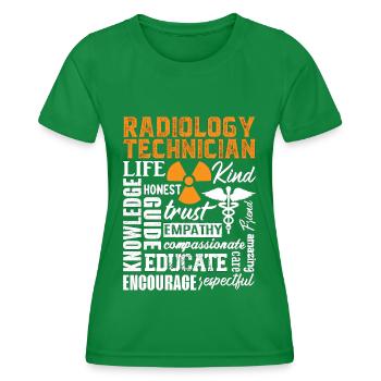 Radiology X-ray Technician Radiology Technician - Women's Functional T-Shirt - kelly green - Front - AI Model Female 172 dark (172cm)