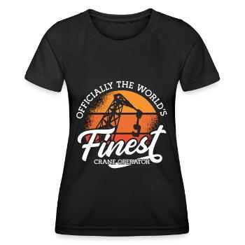 Grutier Ouvrier de la construction Grue Travail Cadeau d’emploi - T-shirt sport Femme - noir - Devant - AI Model Female 172 light (172cm)