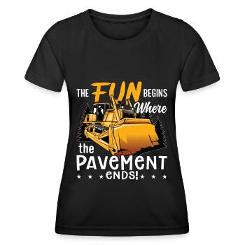 Excavatrice Bulldozer Bulldozer Bulldozer Travailleur de la construction Cadeau - T-shirt sport Femme - noir - Devant - AI Model Female 172 light (172cm)
