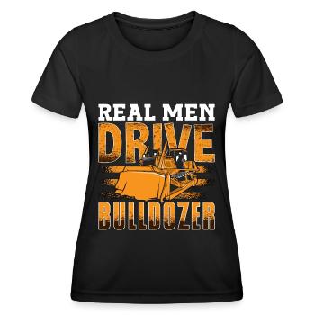 Excavatrice Travailleur de la construction Bulldozer Bulldozer Bulldozer Cadeau - T-shirt sport Femme - noir - Devant - AI Model Female 172 light (172cm)
