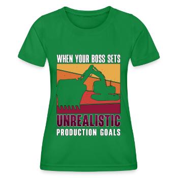 Baggerfahrer Bagger Baggern Bauarbeiter Geschenk - Frauen Funktions-T-Shirt - Kelly Green - Vorne - AI Model Female 172 dark (172cm)