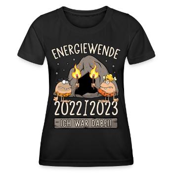 Steinzeit Energiewende 2022/2023 - Ich war dabei! - Frauen Funktions-T-Shirt - Schwarz - Vorne - AI Model Female 172 light (172cm)