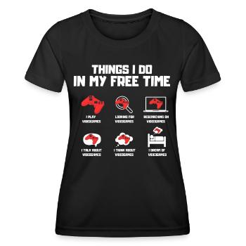 Videospiel-Geek - Frauen Funktions-T-Shirt - Schwarz - Vorne - AI Model Female 172 light (172cm)