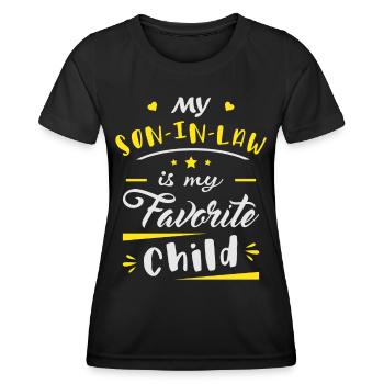 Mein Schwiegersohn ist mein Lieblingskind - Frauen Funktions-T-Shirt - Schwarz - Vorne - AI Model Female 172 light (172cm)