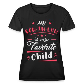 Mein Schwiegersohn ist mein Lieblingskind - Frauen Funktions-T-Shirt - Schwarz - Vorne - AI Model Female 172 light (172cm)