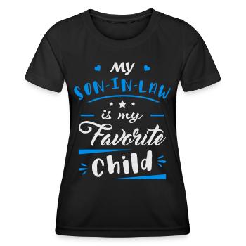 Mein Schwiegersohn ist mein Lieblingskind - Frauen Funktions-T-Shirt - Schwarz - Vorne - AI Model Female 172 light (172cm)