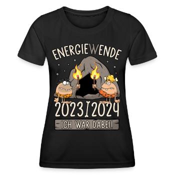 Energiewende 2023/2024 Ich war dabei Stromausfall - Frauen Funktions-T-Shirt - Schwarz - Vorne - AI Model Female 172 light (172cm)