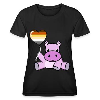 Hippo Ballon Gay Bear Pride - Frauen Funktions-T-Shirt - Schwarz - Vorne - AI Model Female 172 light (172cm)