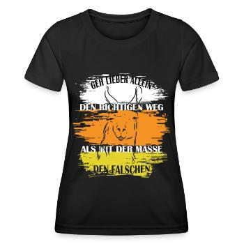 Lama Alpaka Retro - Frauen Funktions-T-Shirt - Schwarz - Vorne - AI Model Female 172 light (172cm)