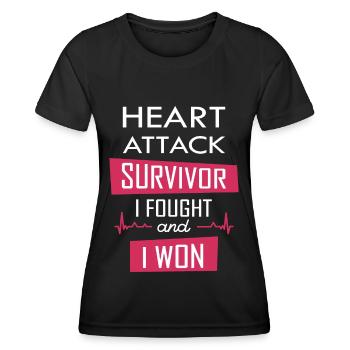 Heart attack survivor, I fought and I won - Women's Functional T-Shirt - black - Front - AI Model Female 172 light (172cm)