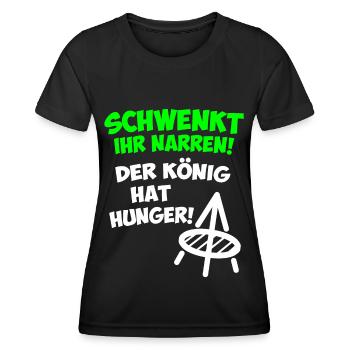 Schwenkt ihr Narren! Der König hat Hunger Saarland - Frauen Funktions-T-Shirt - Schwarz - Vorne - AI Model Female 172 light (172cm)