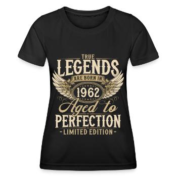 1962 Vintage Born Legends Cadeau d’anniversaire - T-shirt sport Femme - noir - Devant - AI Model Female 172 light (172cm)
