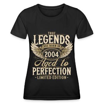2004 Vintage Born Legends Birthday Gift - Women's Functional T-Shirt - black - Front - AI Model Female 172 light (172cm)