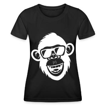 Affen Lustig Cool - Frauen Funktions-T-Shirt - Schwarz - Vorne - AI Model Female 172 light (172cm)