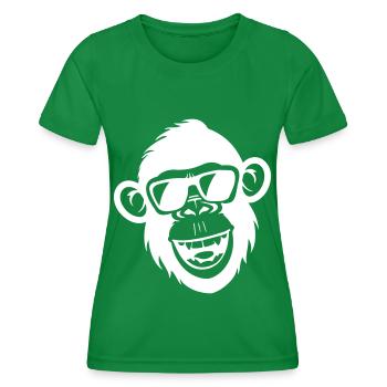 Affen Lustig Cool - Frauen Funktions-T-Shirt - Kelly Green - Vorne - AI Model Female 172 dark (172cm)
