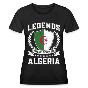 Vintage Design Algerische Flagge Algerien - Frauen Funktions-T-Shirt - Schwarz - Vorne - AI Model Female 172 light (172cm)