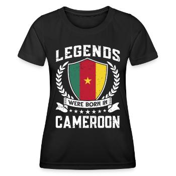 Vintage Design Cameroonian Flag Cameroon - Women's Functional T-Shirt - black - Front - AI Model Female 172 light (172cm)
