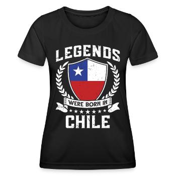 Vintage Design Chilenische Flagge Chile - Frauen Funktions-T-Shirt - Schwarz - Vorne - AI Model Female 172 light (172cm)