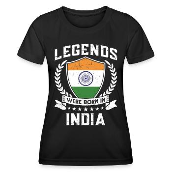 Vintage Design Drapeau Indien Inde - T-shirt sport Femme - noir - Devant - AI Model Female 172 light (172cm)