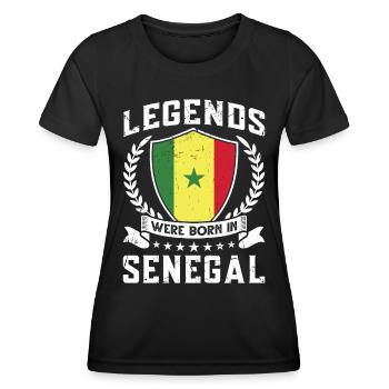 Vintage Design Drapeau Sénégal Sénégal - T-shirt sport Femme - noir - Devant - AI Model Female 172 light (172cm)