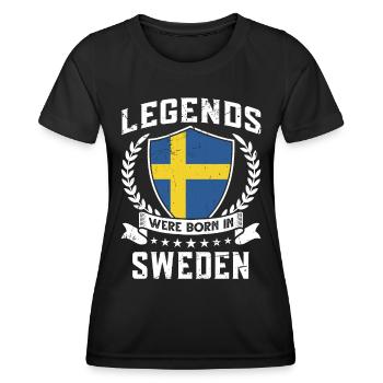 Vintage Design Drapeau suédois Suède - T-shirt sport Femme - noir - Devant - AI Model Female 172 light (172cm)