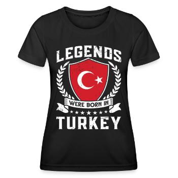 Vintage Design Turkish Flag Turkey - Women's Functional T-Shirt - black - Front - AI Model Female 172 light (172cm)