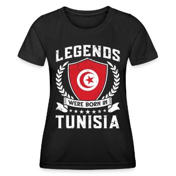 Vintage Design Tunesische Flagge Tunesien - Frauen Funktions-T-Shirt - Schwarz - Vorne - AI Model Female 172 light (172cm)
