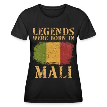 Vintage Design Drapeau Malien Mali - T-shirt sport Femme - noir - Devant - AI Model Female 172 light (172cm)