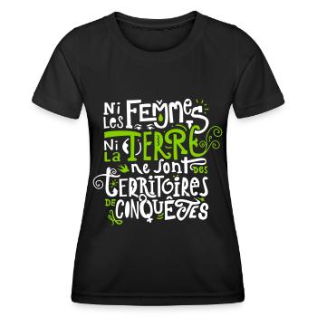Ni les Femmes ni la Terre - T-shirt sport Femme - noir - Devant - AI Model Female 172 light (172cm)