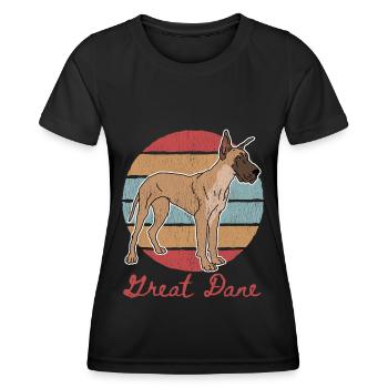 Deutsche Dogge Hund Hundebesitzer Geschenk - Frauen Funktions-T-Shirt - Schwarz - Vorne - AI Model Female 172 light (172cm)