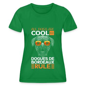 Bordeauxdogge Bordeaux Dogge Hunde Geschenk - Frauen Funktions-T-Shirt - Kelly Green - Vorne - AI Model Female 172 dark (172cm)
