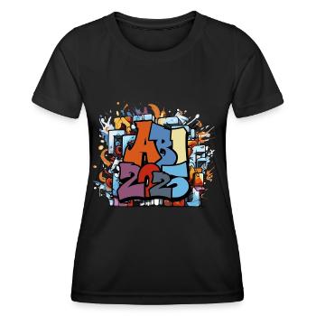 Abi Abschluss 2025 Graffiti Abschlussparty - Frauen Funktions-T-Shirt - Schwarz - Vorne - AI Model Female 172 light (172cm)