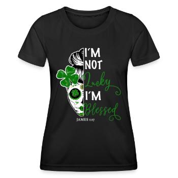 Christian Religious Verse - Women's Functional T-Shirt - black - Front - AI Model Female 172 light (172cm)