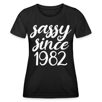 Sassy Since 1982 Funny 40th Birthday Men & Women - Women's Functional T-Shirt - black - Front - AI Model Female 172 light (172cm)