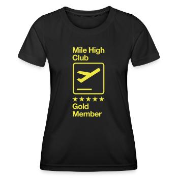 Mile High Club Gold Member - Frauen Funktions-T-Shirt - Schwarz - Vorne - AI Model Female 172 light (172cm)