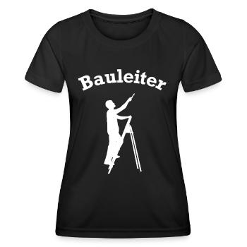 Bauleiter Stehleiter Baustelle Baustellen Leiter - Frauen Funktions-T-Shirt - Schwarz - Vorne - AI Model Female 172 light (172cm)