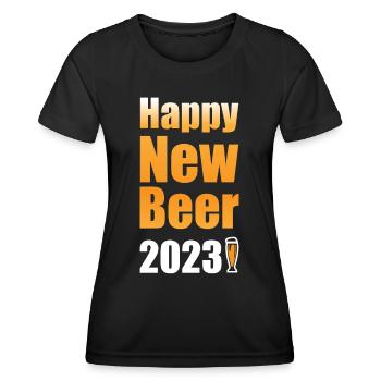Bonne nouvelle bière 2023 - T-shirt sport Femme - noir - Devant - AI Model Female 172 light (172cm)
