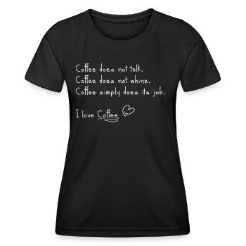 Ich liebe Kaffee - Frauen Funktions-T-Shirt - Schwarz - Vorne - AI Model Female 172 light (172cm)