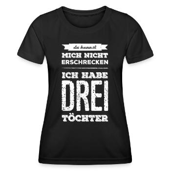 Trois filles - Fête des pères, Fête des mères - T-shirt sport Femme - noir - Devant - AI Model Female 172 light (172cm)