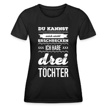 Dad Father's Day - Three Daughters - Women's Functional T-Shirt - black - Front - AI Model Female 172 light (172cm)