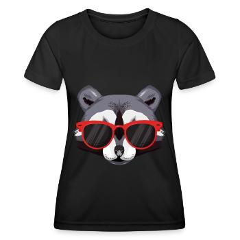 Raton laveur avec des lunettes de soleil - T-shirt sport Femme - noir - Devant - AI Model Female 172 light (172cm)