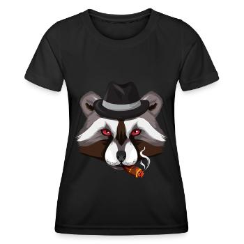 Mafia Waschbär - Frauen Funktions-T-Shirt - Schwarz - Vorne - AI Model Female 172 light (172cm)