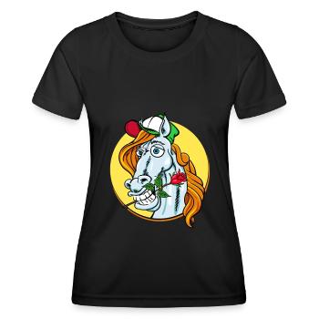 Romeo Lover Horse (horse) - Women's Functional T-Shirt - black - Front - AI Model Female 172 light (172cm)