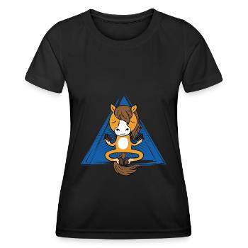 Meditation Horse (Pferd) - Frauen Funktions-T-Shirt - Schwarz - Vorne - AI Model Female 172 light (172cm)