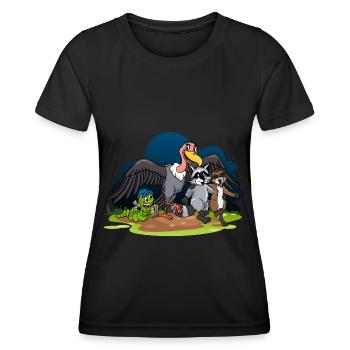 Stolzer Katzen Papa - Frauen Funktions-T-Shirt - Schwarz - Vorne - AI Model Female 172 light (172cm)