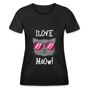 J'aime les chatons - T-shirt sport Femme - noir - Devant - AI Model Female 172 light (172cm)