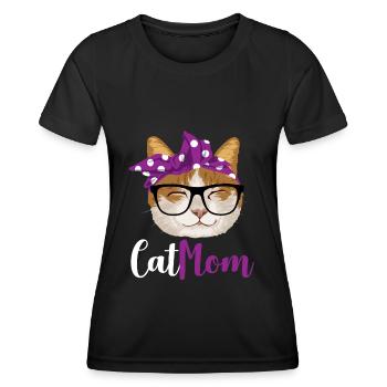 Maman de chat / maman de chats - T-shirt sport Femme - noir - Devant - AI Model Female 172 light (172cm)