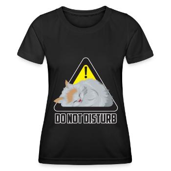 Do not disturb cat / cat - Women's Functional T-Shirt - black - Front - AI Model Female 172 light (172cm)